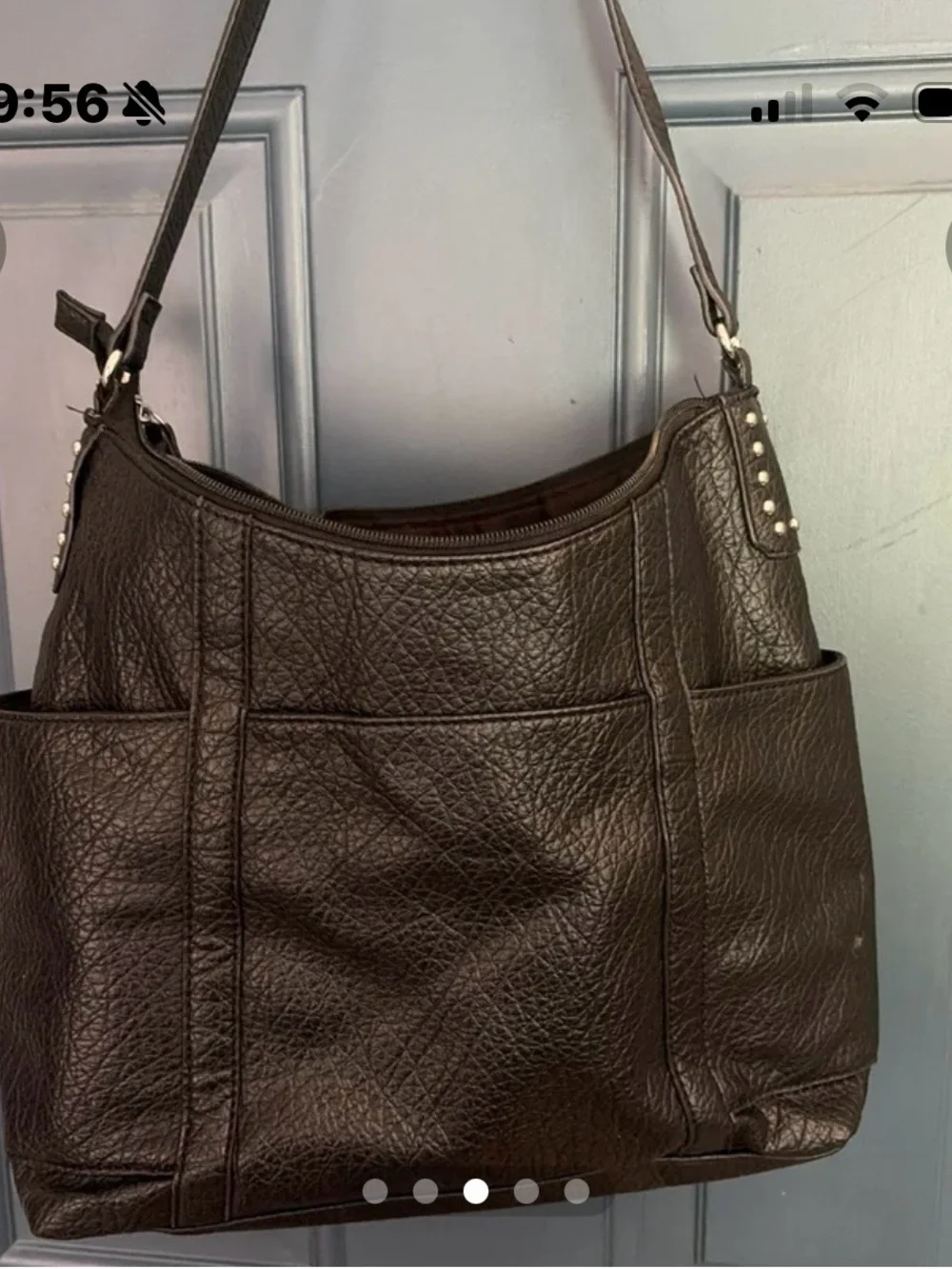 Classic black Leather Shoulder Bag - Women